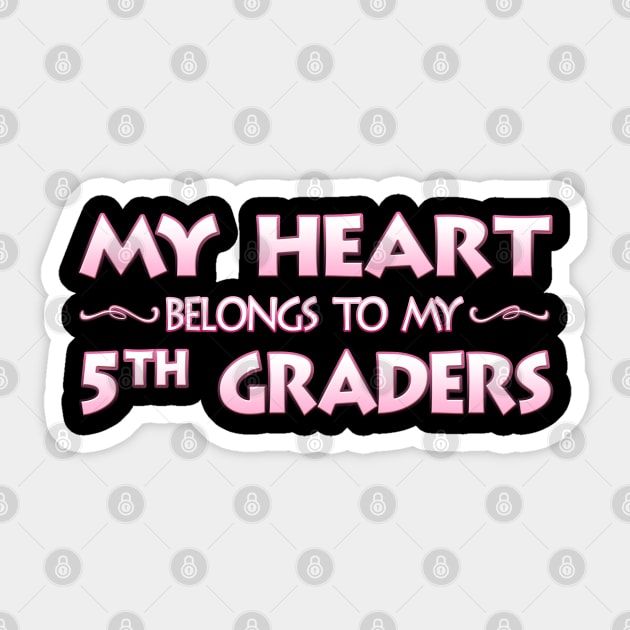 Valentine's Day School Gift For 5th Fifth Grade Teachers Sticker by MagikTees